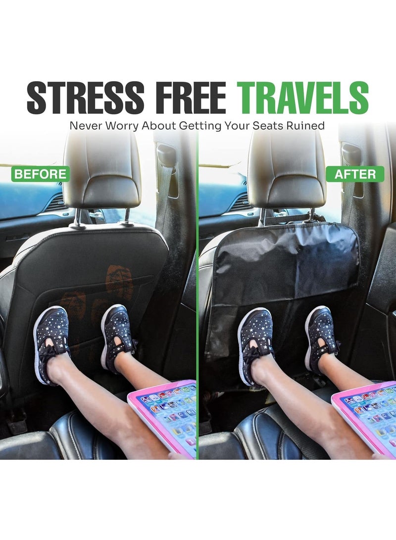 YelaJoy Car Kick Mats Back Seat Protector, Set of 2 X-Large Seat Back Cover for Kids, Made with Thick Waterproof Material to Fully Protect Backseat from Dirt, Mud and Scuffs Marks, Fits Most Cars - Image 4